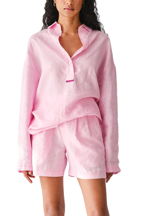 Mira Linen Oversized Top