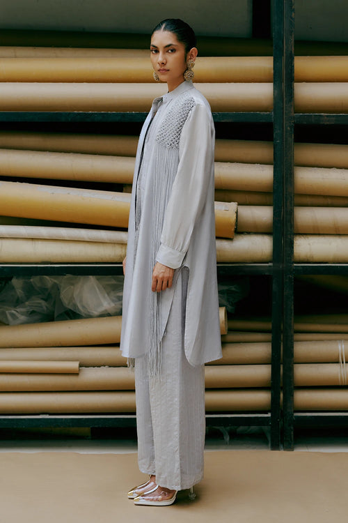 Mist Macramé Kurta Set