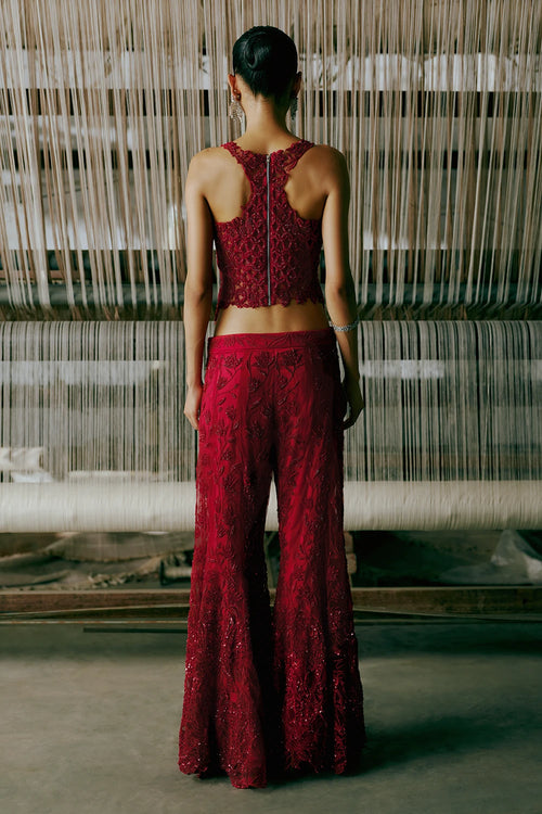 Ruby Knitted Bloom Corset Ensemble