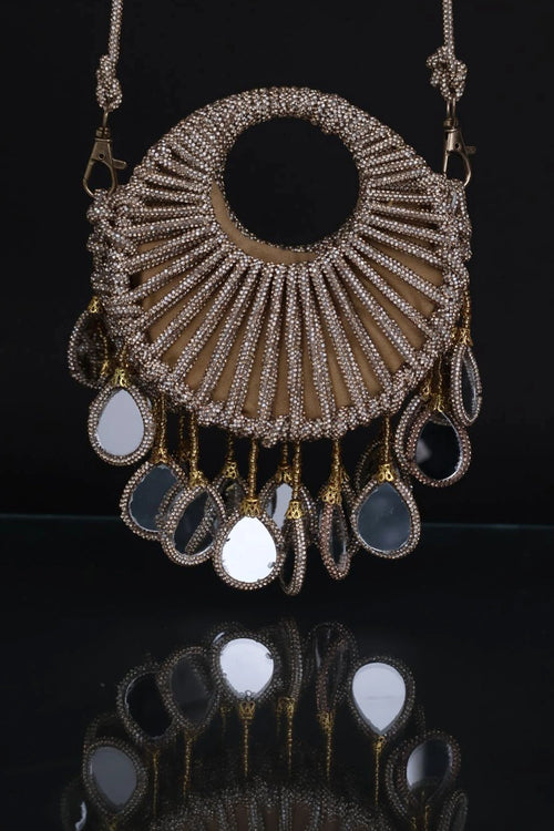 Gilded Halo Gold Embellished Bag