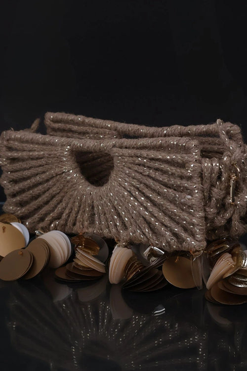 Jute Rectangle Disc Bag