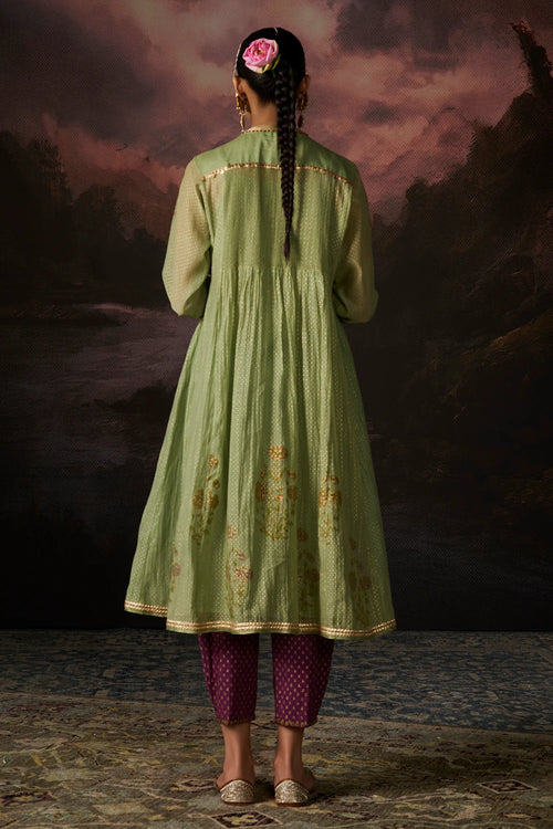 Nina Green Purple Kurta Set