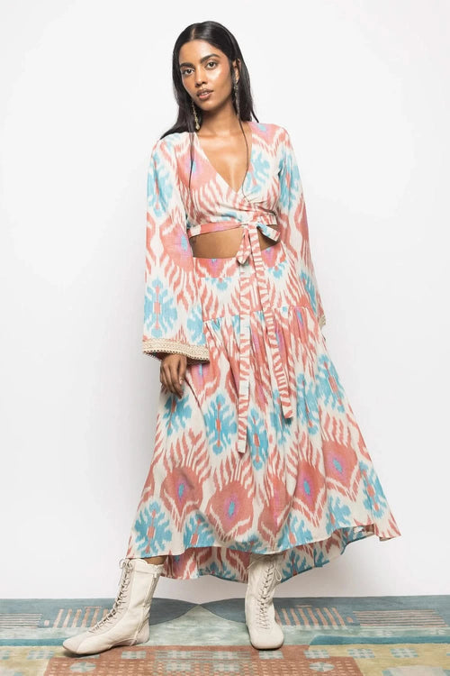 Wrap and Tie Top with Sway Skirt