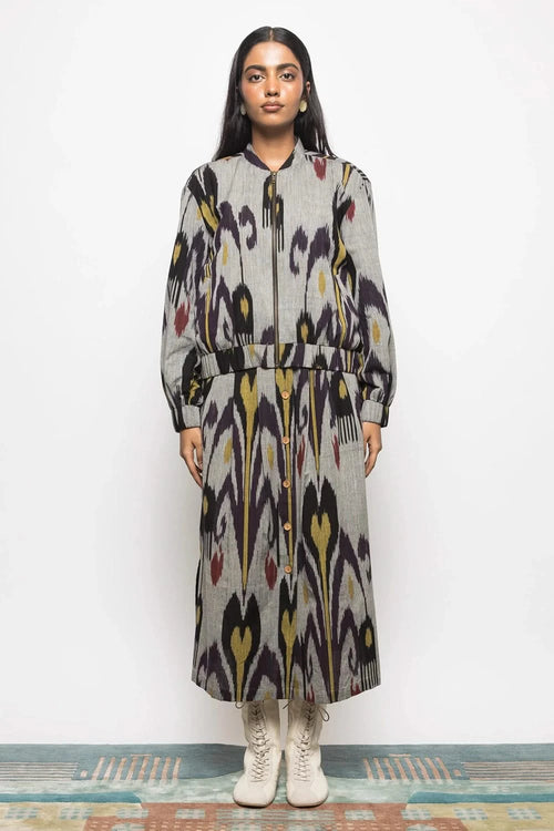 Laid-Back Bomber with Pleated Skirt