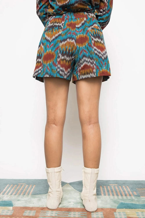 Slouchy Pleated Turquoise Shorts