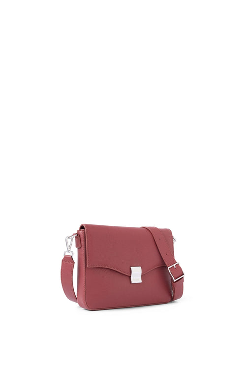 Flap Pebble Cherry Slouchy Crossbody Bag