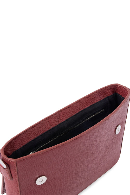 Flap Pebble Cherry Slouchy Crossbody Bag