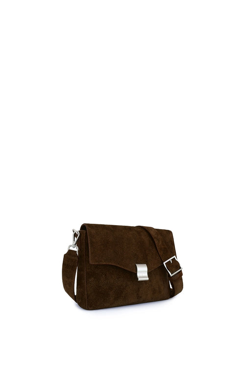 Flap Suede Palm Slouchy Crossbody Bag