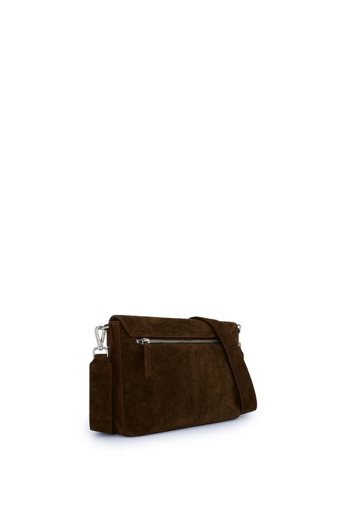 Flap Suede Palm Slouchy Crossbody Bag