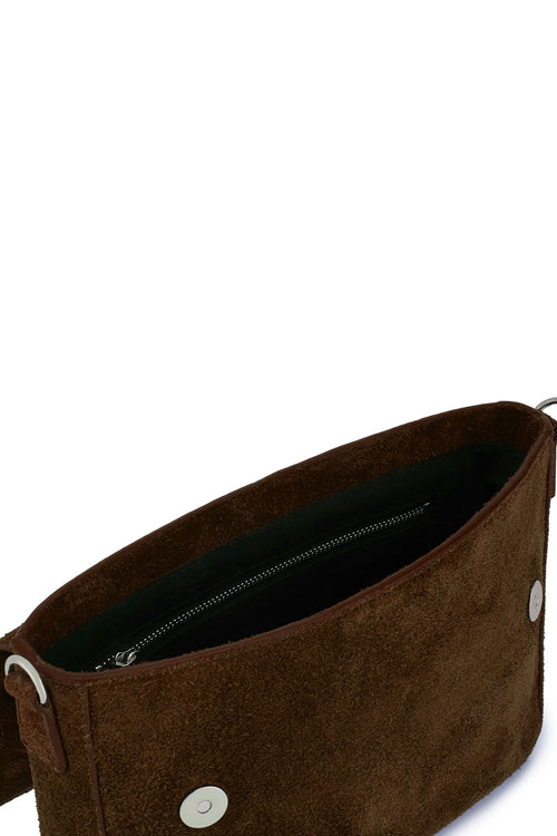 Flap Suede Palm Slouchy Crossbody Bag