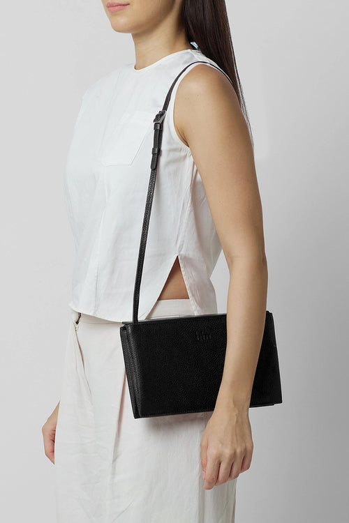 Frida Pebble Black Accordion Bag