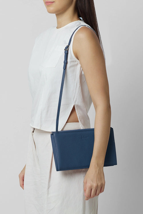 Frida Pebble Navy Accordion Bag