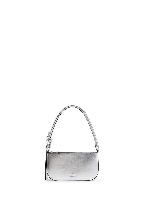 Ina Metallic Silver Mini Pouchette Bag