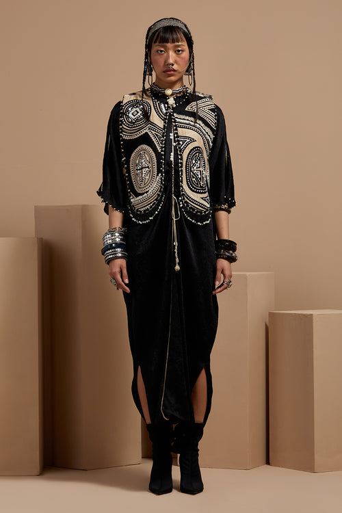 Mogra Zuri Gilet With Surmai Kaftan
