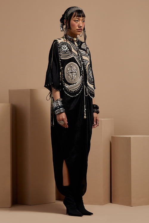 Mogra Zuri Gilet With Surmai Kaftan