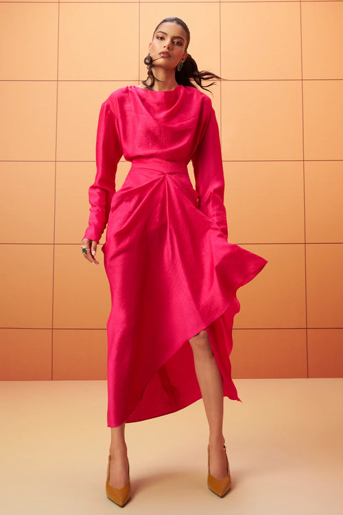 Aabha Draped Top with Pleated Skirt
