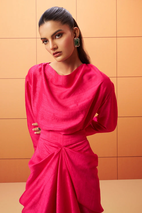 Aabha Draped Top with Pleated Skirt