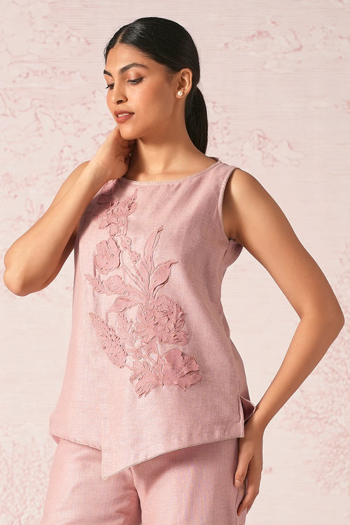 Floral shadows Blush Angle Top