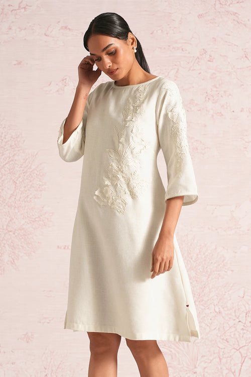 Floral Shadows Off White Jenny Dress