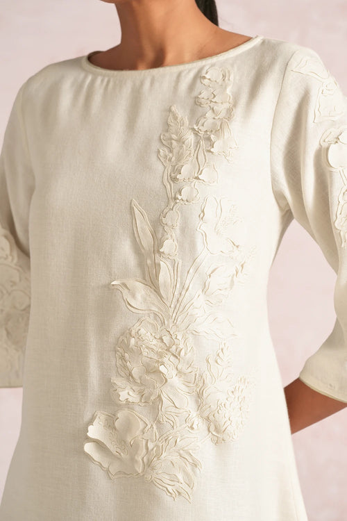 Floral Shadows Off White Jenny Dress