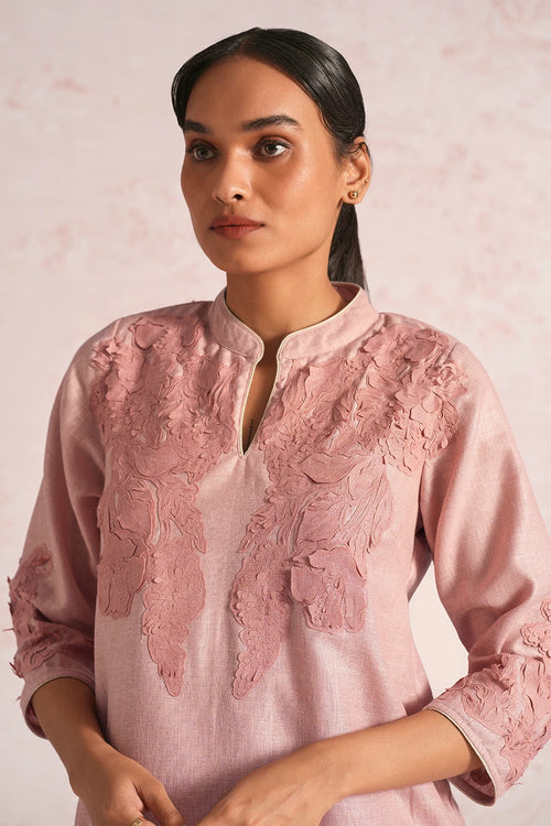 Floral Shadows Blush Kurta Set