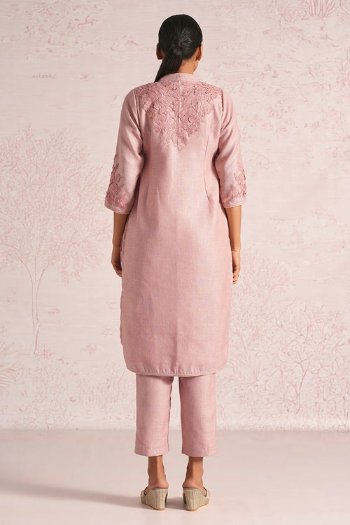 Floral Shadows Blush Kurta Set