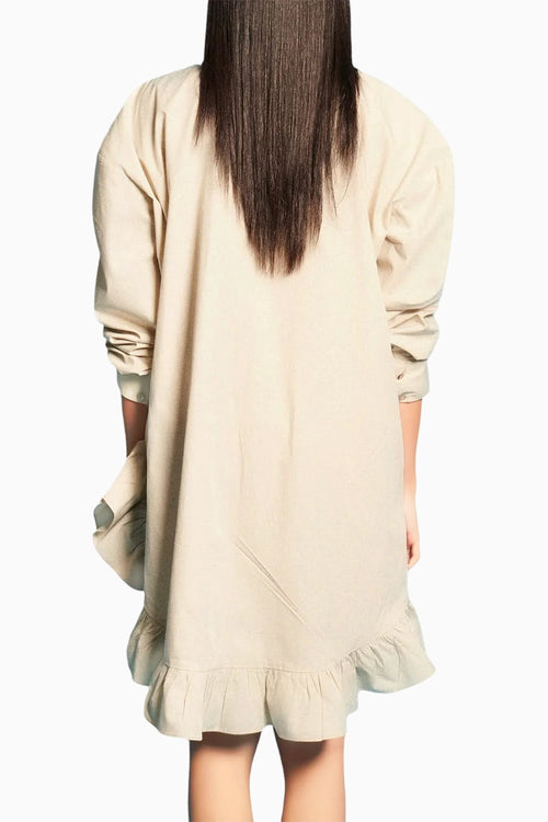 Flower Embroidered Shirt Dress