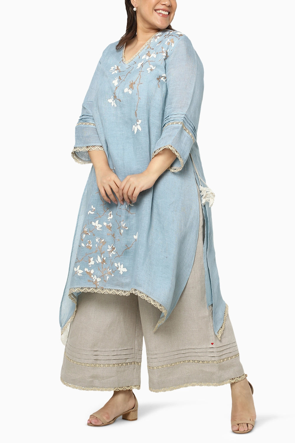 Glitter Blue Fly Free Tunic Set