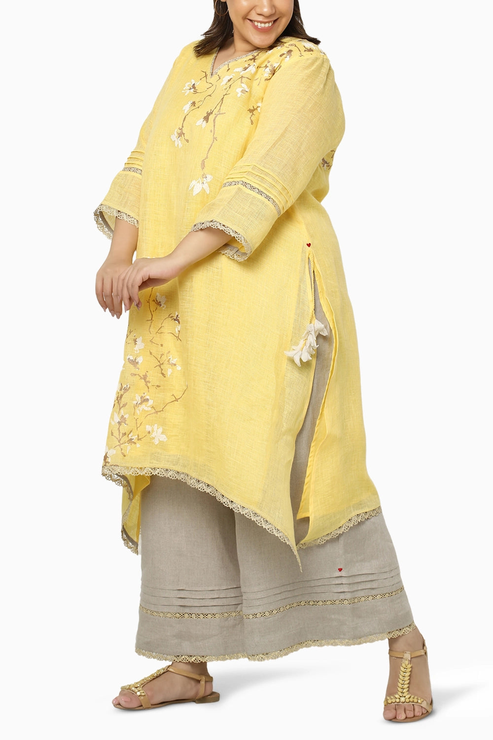 Glitter Yellow Fly Free Tunic Set