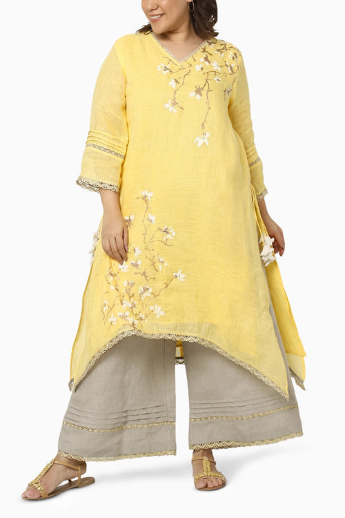 Glitter Yellow Fly Free Tunic Set