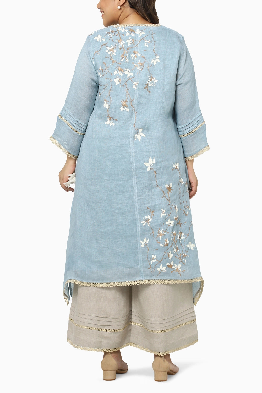 Glitter Blue Fly Free Tunic Set