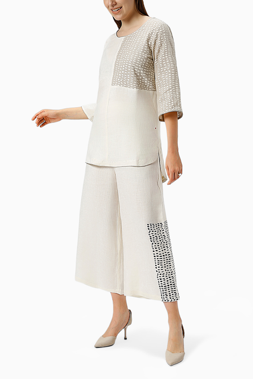 Off White Forest Land Top and Pant