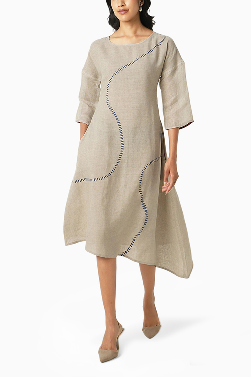 Natural Forest Land Wiggle Dress