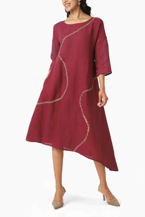 Wine Forest Land Wiggle Dress