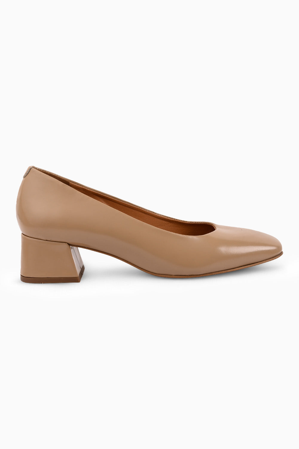 Frances Beige Classic Flared Heel Pumps