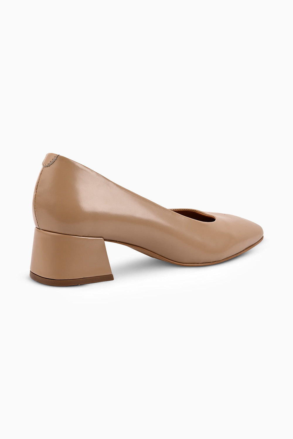 Frances Beige Classic Flared Heel Pumps