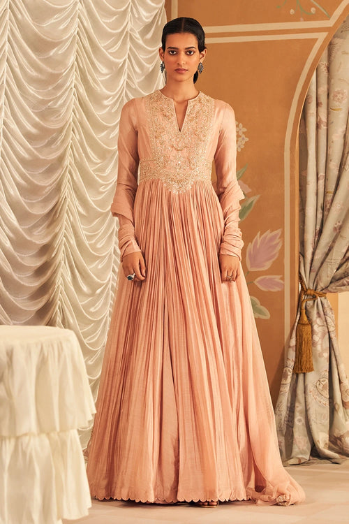 Naqsh Dusky Pink Anarkali Set
