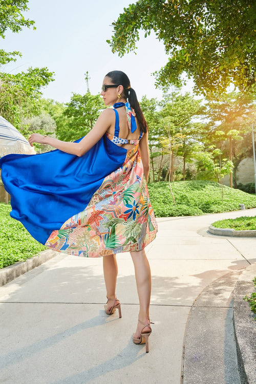 Printed Furbelow Cape