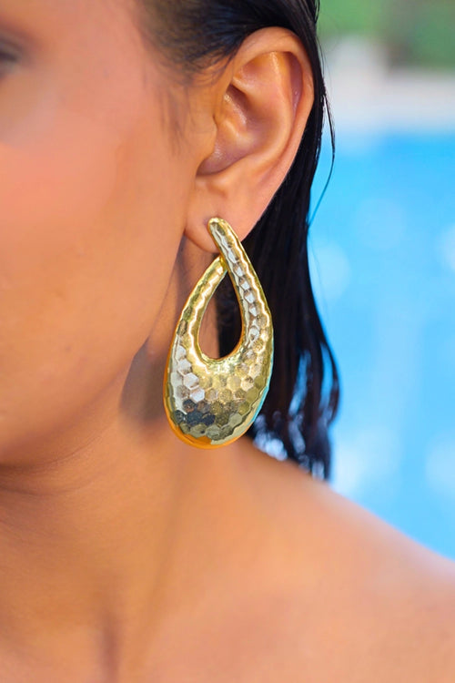 Gold Loop Stud Earrings