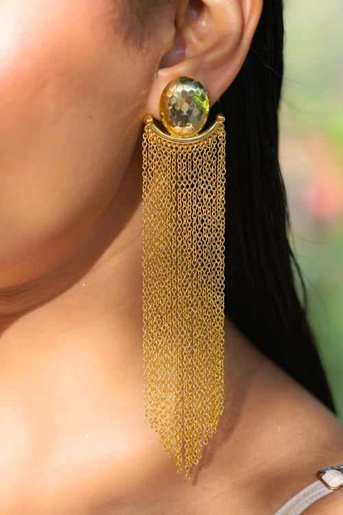 Gold Drip Statement Earrings