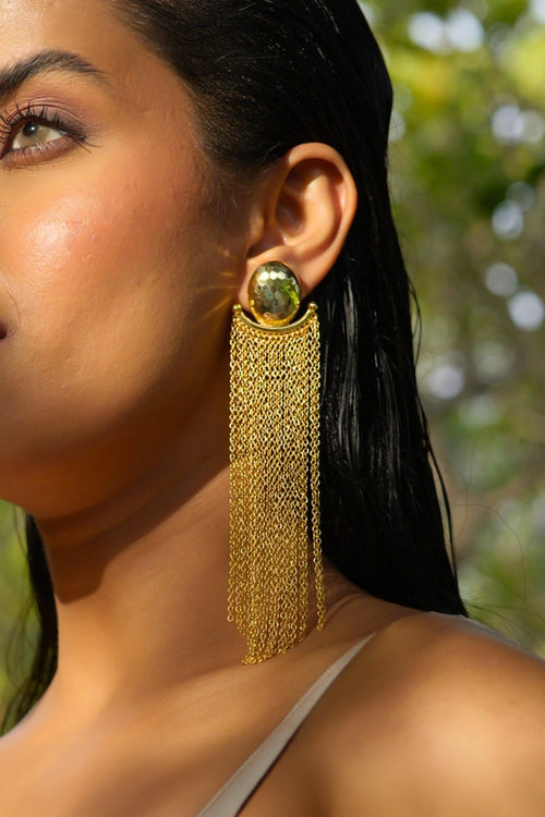 Gold Drip Statement Earrings