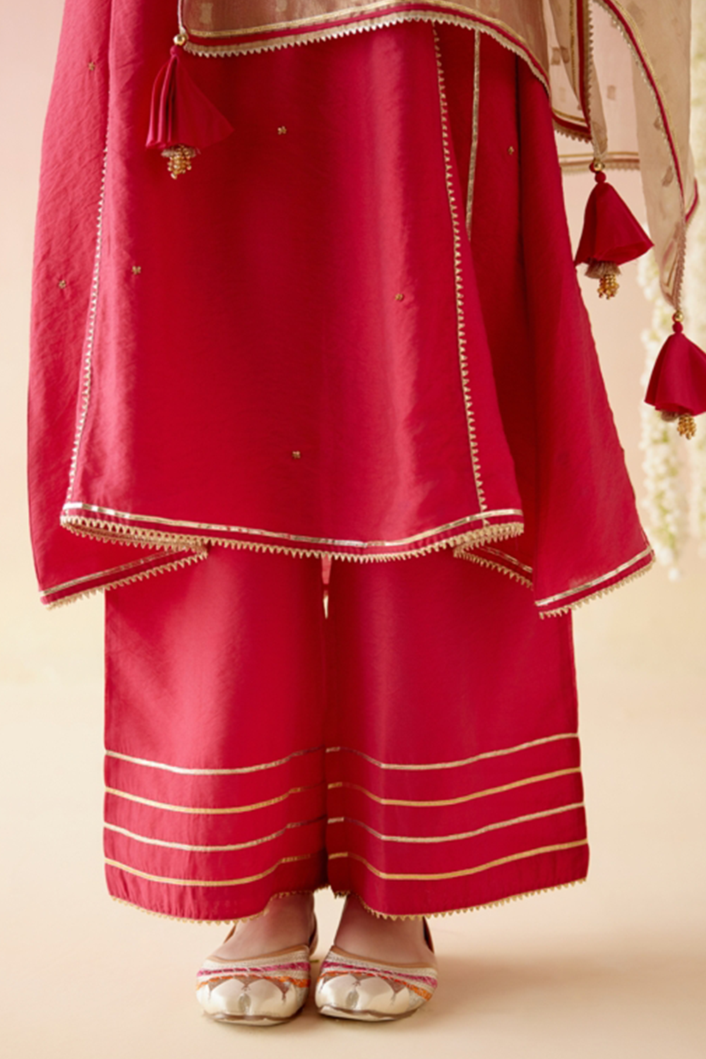 Hibiscus Pink Kurta with Straight Leg Pants