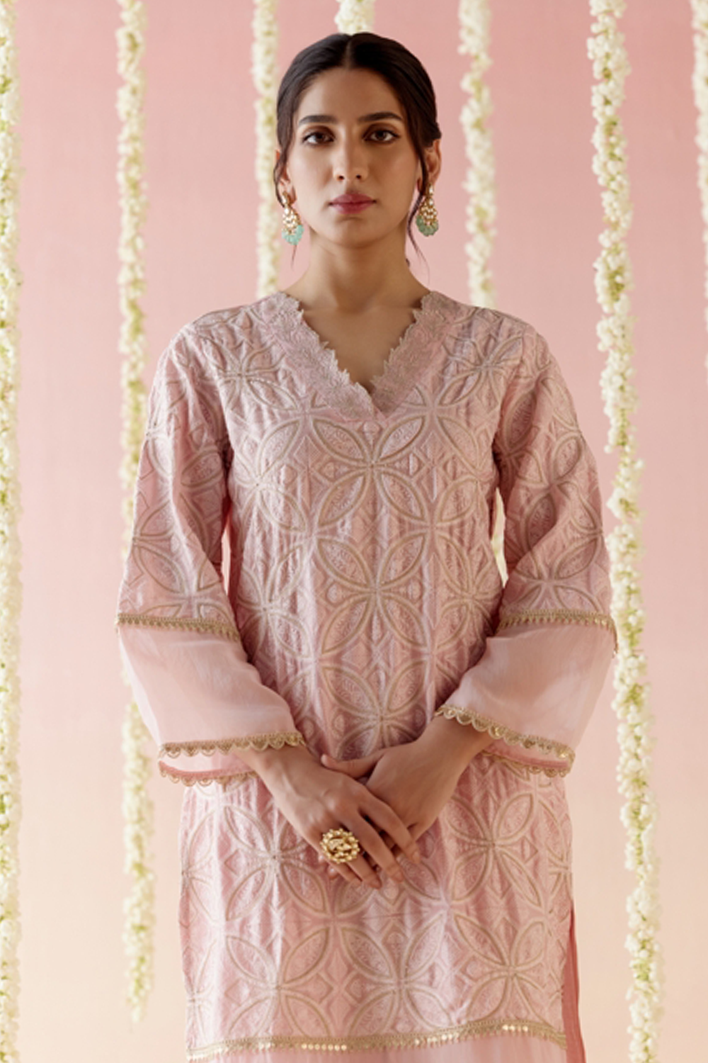 Daisy Pink Kurta with Narrow Pants