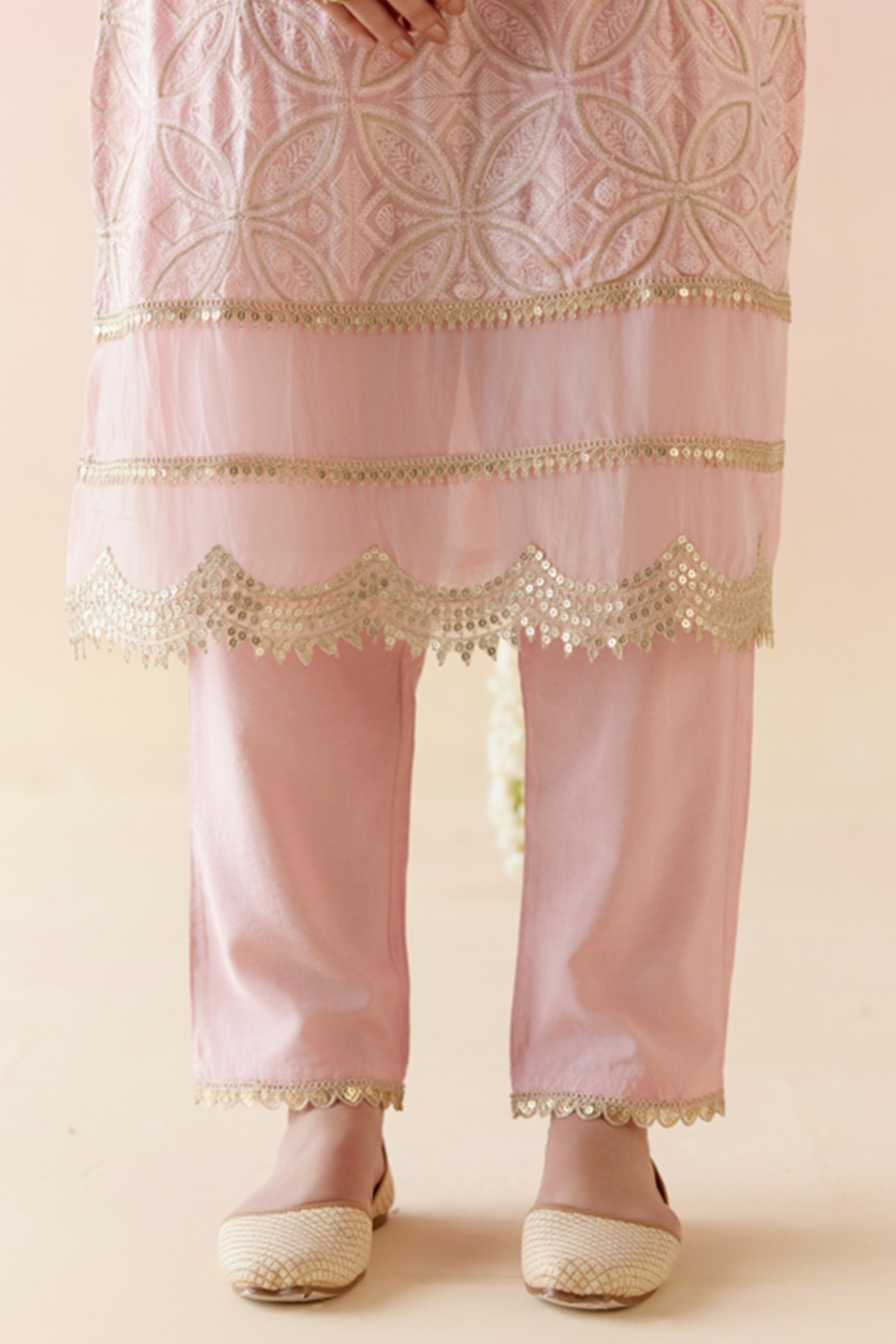 Daisy Pink Kurta with Narrow Pants