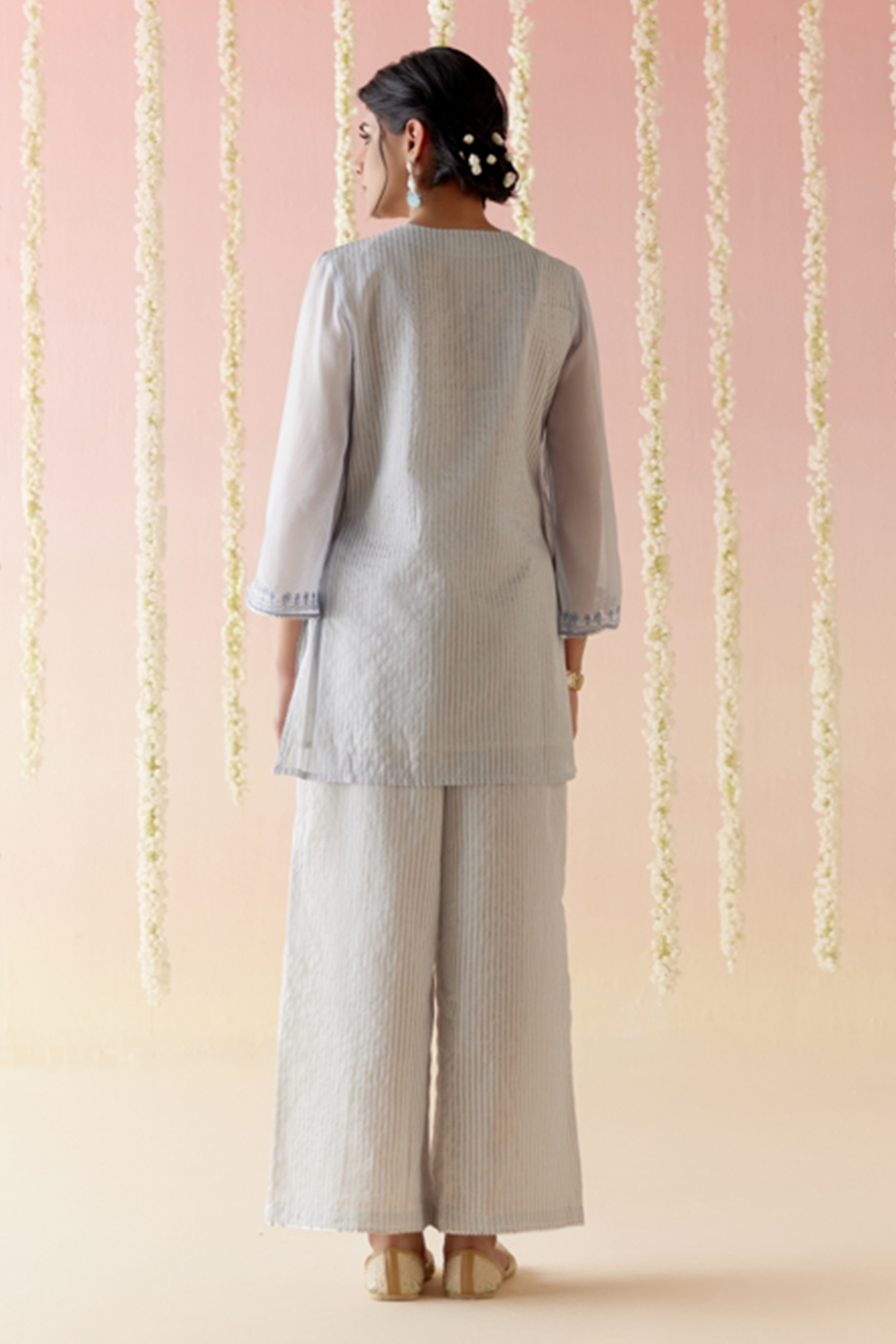 Sky Rose Kurta with Pants and Dupatta