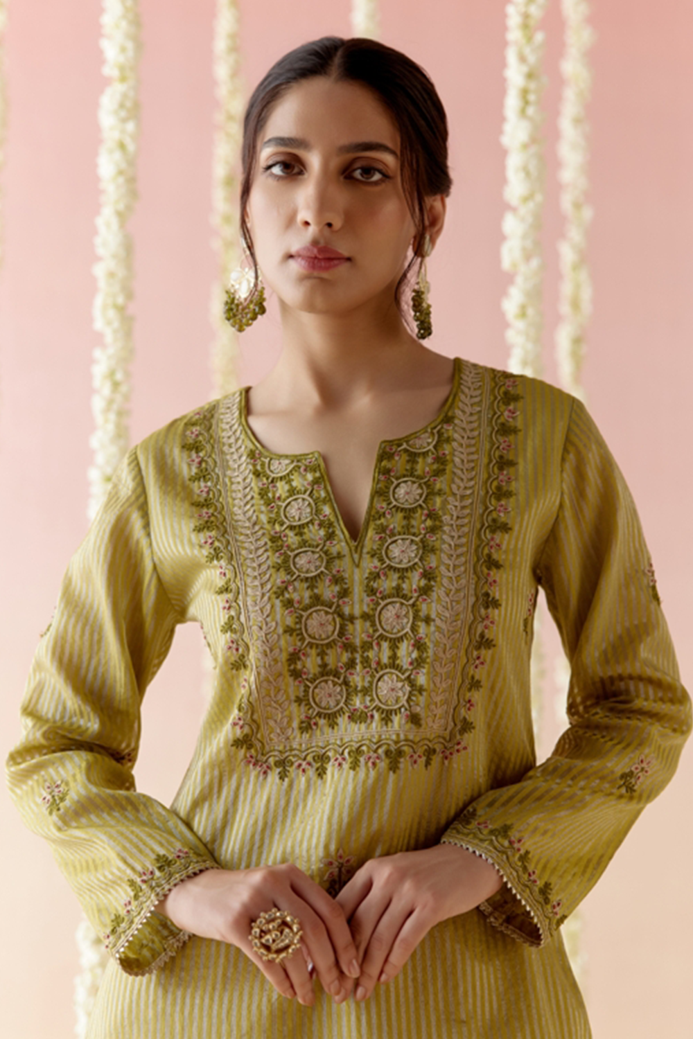 Orchid Green Kurta with Pants and Dupatta