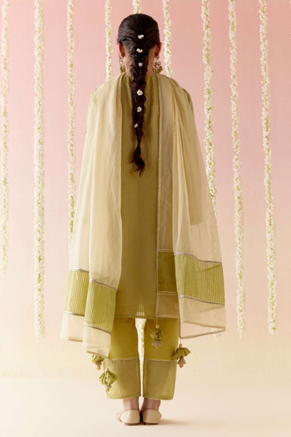 Orchid Green Kurta with Pants and Dupatta