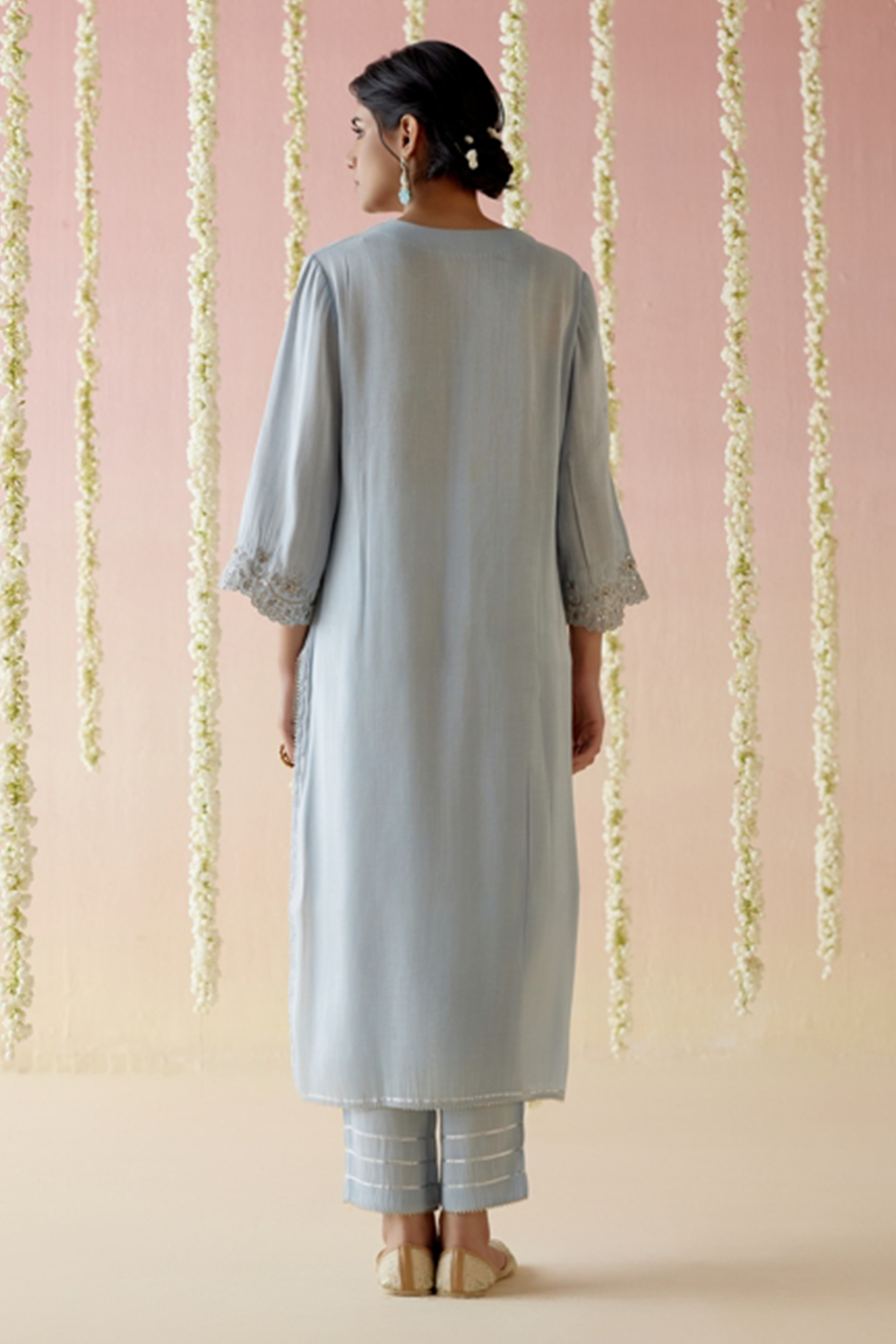 Sky Blossom Kurta with Pants and Dupatta