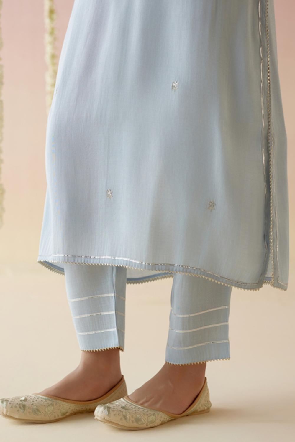 Sky Blossom Kurta with Pants and Dupatta