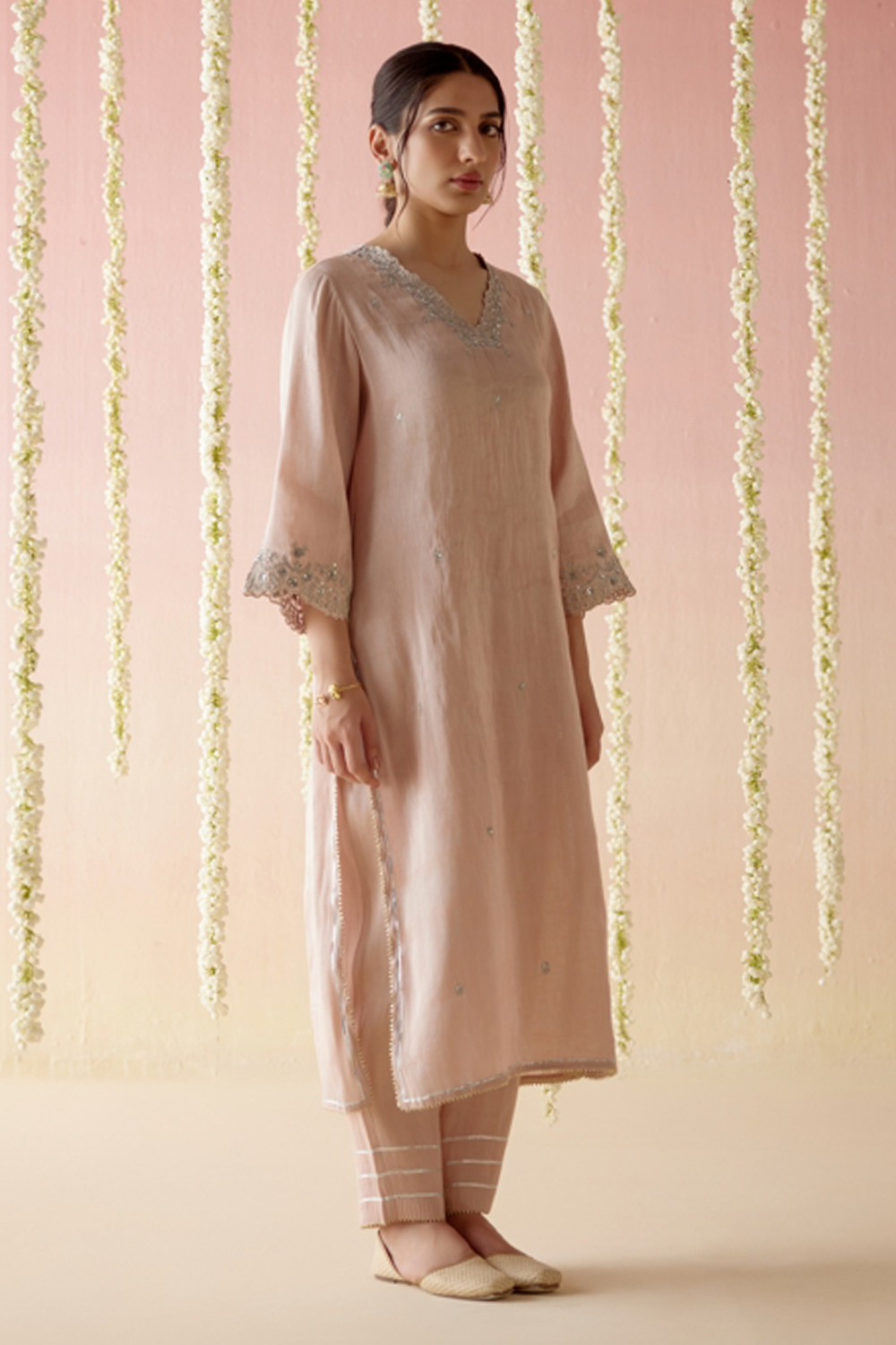 Old Rose Kurta with Pants and Dupatta